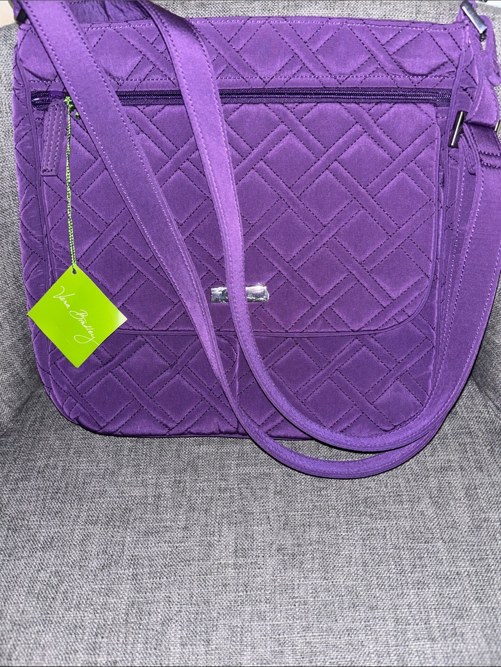 Purple Quilted Tote Bag - Women